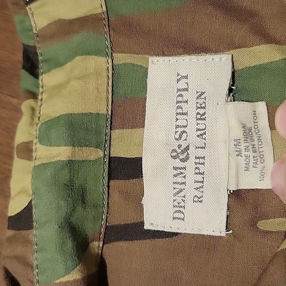 Denim & Supply Ralph Lauren Green Brown Camouflage Button-down Shirt Size Medium - Picture 5 of 9